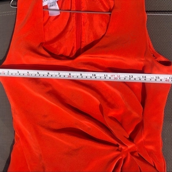 DENNIS Merotto orange dress sz 4 sleeveless mini - Picture 2 of 7